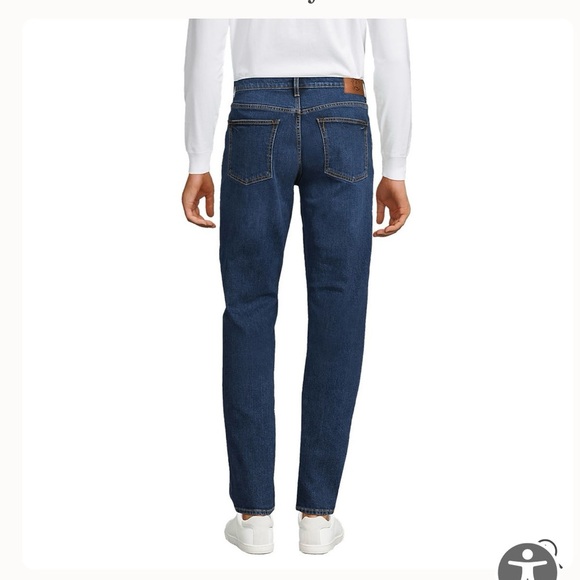 Lands End Men's Tall Recover 5 Pocket Traditional Fit Denim Jeans - Picture 2 of 3